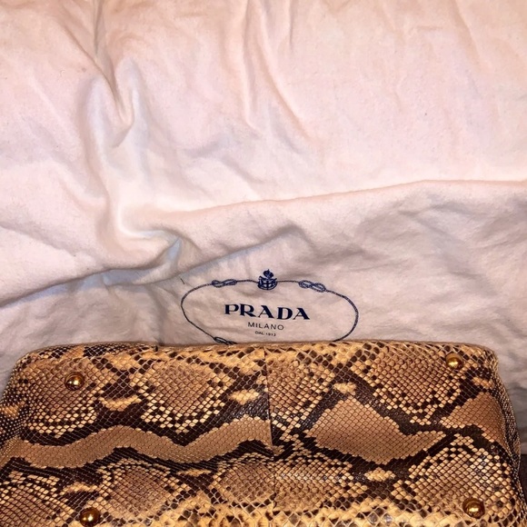 💯Authentic Prada Python Paglia Raffia Style Purse - Picture 6 of 14